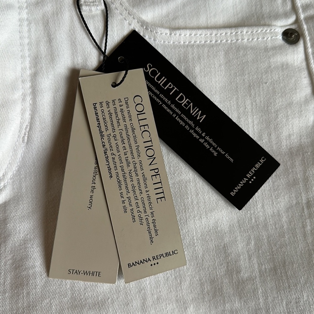 NWT Banana Republic Skinny White Jeans - Picture 5 of 8
